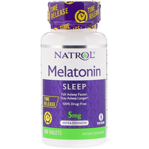 Natrol, Melatonin, Time Release, Extra Strength, 5 mg, 100 Tablets - FitnSupport