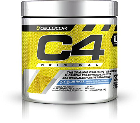 Cellucor C4 Original Pre Workout Powder Energy Drink for Men & Women with Creatine, Caffeine & Beta Alanine, ICY Blue Razz, 30 Servings - FitnSupport