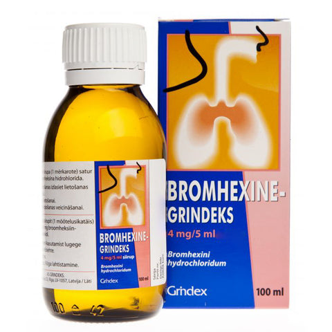 Bromhexine - Grindeks 4mg/5 ml  100ml - FitnSupport