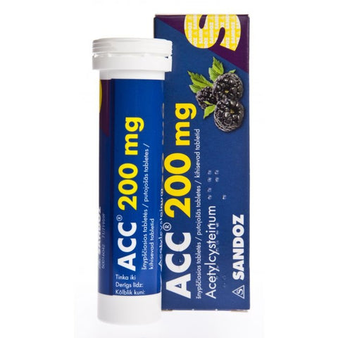 ACC 200 mg  N20 Effervescent tablets For liquefying mucus in the airways - FitnSupport