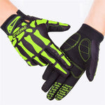 Full Finger Bicycle Gloves Skull Bone Shockproof Cycling Gloves For Man Woman - FitnSupport