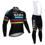Winter Thermal Fleece Long Sleeves Cycling Set Clothing - FitnSupport